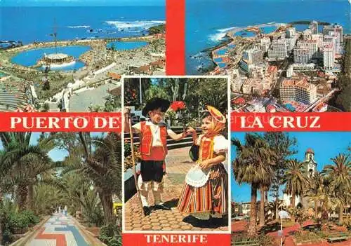AK / Ansichtskarte  Puerto-de-la-Cruz_Tenerife_ES Fliegeraufnahmen Allee Trachtenkinder Park