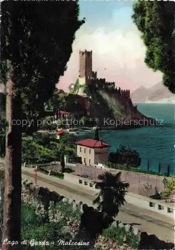 AK / Ansichtskarte  Malcesine_Lago_di_Garda Ansicht mit Burg