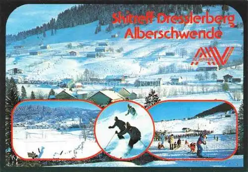 AK / Ansichtskarte  Alberschwende_Vorarlberg_AT Skitreff Dresslerberg Bregenzerwald Winterpanorama Skischule