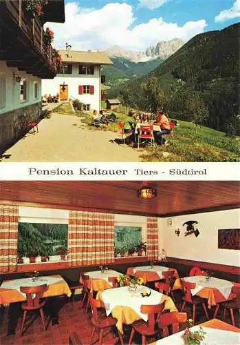 AK / Ansichtskarte  Tiers_Tires_Rosengarten_Trento_IT Pension Kaltauer Gastraum