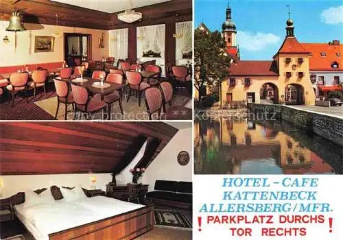 AK / Ansichtskarte  Allersberg Hotel Café Kattenbeck Gastraum Fremdenzimmer