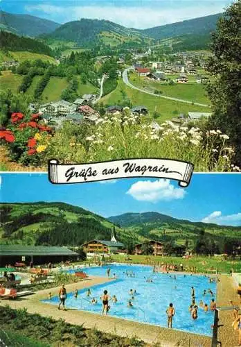 AK / Ansichtskarte  Wagrain__Salzburg_AT Panorama Blick zum Kirchboden Freibad