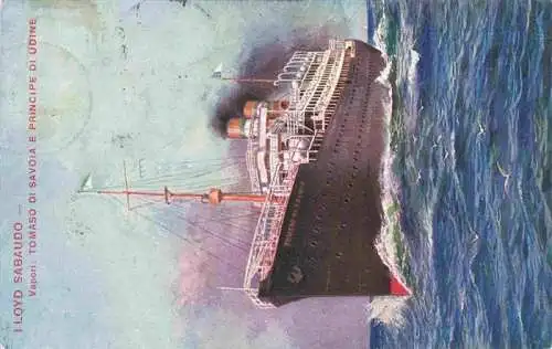 AK / Ansichtskarte  Dampfer_Oceanliner LLOYD Sabaudo Tomaso di Savoia e Principe di Udine