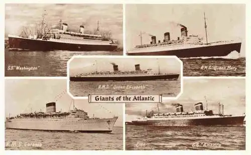 AK / Ansichtskarte  Dampfer_Oceanliner S.S.Ameruca R.M.S. Caronja S.S. Washington A.M.S. Queen Mery