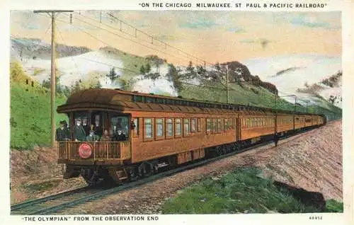 AK / Ansichtskarte  Eisenbahn_Railway_Chemin_de_Fer Olympian From observation end