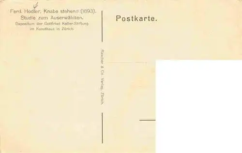 AK / Ansichtskarte  Hodler_Ferdinand_Kuenstlerkarte Knabe stehend 1893