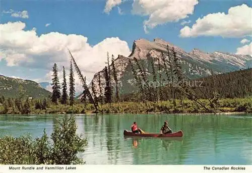 AK / Ansichtskarte  Mount_Rundle_2940m_Alberta_Canada and Vermillion Lakes Canadian Rockies Canoeists