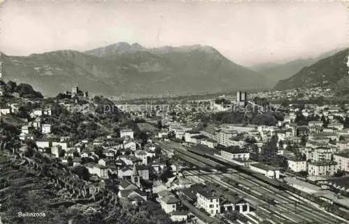 AK / Ansichtskarte  BELLINZONA_TI Panorama Bahnhof Alpen