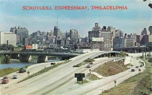 AK / Ansichtskarte  Philadelphia__Pennsylvania_USA The Schuylkill Expressway aerial view