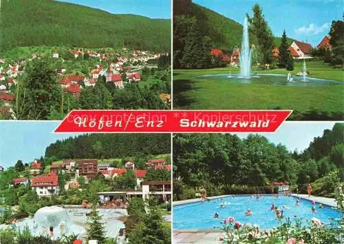 AK / Ansichtskarte  Hoefen__Enz Panorama Freibad Wasserspiele Parkanlagen