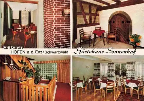 AK / Ansichtskarte  Hoefen__Enz Gaestehaus Sonnenhof Gastraum Rezeption