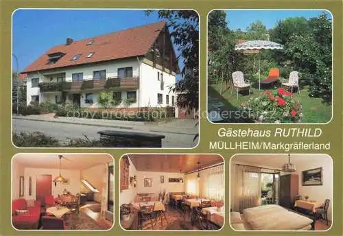 AK / Ansichtskarte  Muellheim_Baden Gaestehaus Ruthild Garten Fremdenzimmer Gastraum