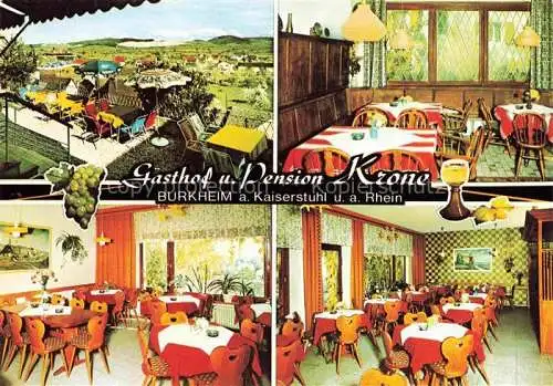 AK / Ansichtskarte  Burkheim_Kaiserstuhl Gasthof Pension Krone Gastraum Terrasse