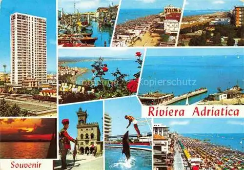 AK / Ansichtskarte  Riviera_Adriatica Hochhaus Hafen Strandpartien Schloss Delphinschau