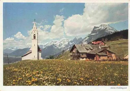 AK / Ansichtskarte  Moesern_Seefeld_Tirol_AT mit Kirche Inntal und Mieminger Berge