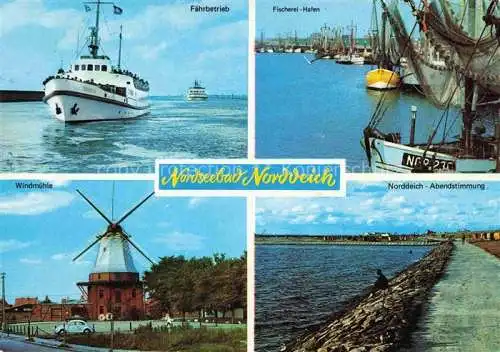 AK / Ansichtskarte  Norddeich__Norden_Nordseebad Faehre Fischereihafen Windmuehle Promenade