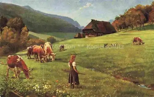 AK / Ansichtskarte  Hoffmann__Heinrich_Kuenstlerkarte_Sueddeutschland_Alsace Weidende Herde