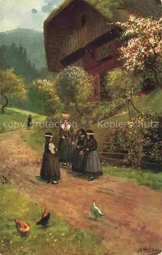 AK / Ansichtskarte  Hoffmann__Heinrich_Kuenstlerkarte_Sueddeutschland_Alsace Nach dem Kirchgang 