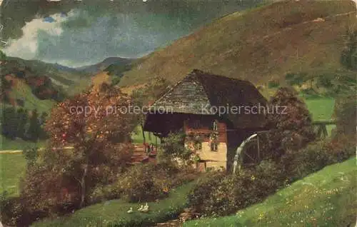 AK / Ansichtskarte  Hoffmann__Heinrich_Kuenstlerkarte_Sueddeutschland_Alsace Muehle in schwarzwald