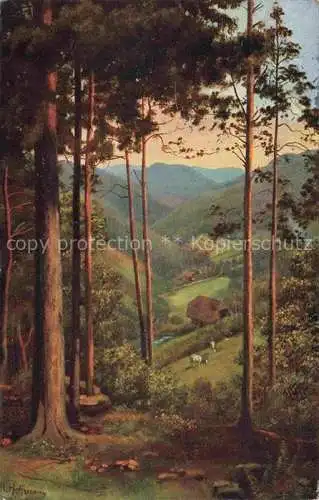 AK / Ansichtskarte  Hoffmann__Heinrich_Kuenstlerkarte_Sueddeutschland_Alsace Durchblick ins Tal