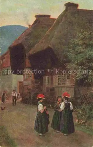 AK / Ansichtskarte  Hoffmann__Heinrich_Kuenstlerkarte_Sueddeutschland_Alsace Dorfstrasse im Schwarzwald