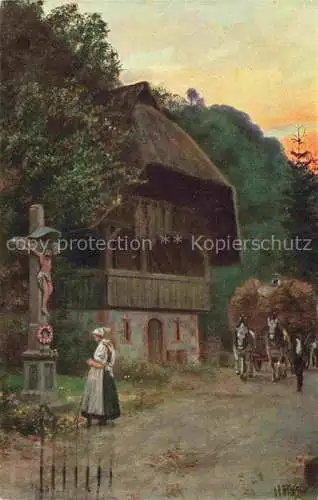 AK / Ansichtskarte  Hoffmann__Heinrich_Kuenstlerkarte_Sueddeutschland_Alsace Heimfehr von der Ernte