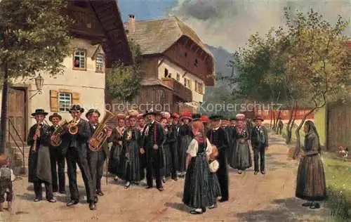 AK / Ansichtskarte  Hoffmann__Heinrich_Kuenstlerkarte_Sueddeutschland_Alsace Hochzeit im Schwarzwald