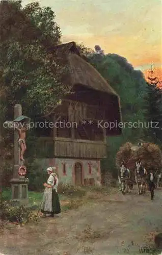 AK / Ansichtskarte  Hoffmann__Heinrich_Kuenstlerkarte_Sueddeutschland_Alsace Heimkehr von der Ernte