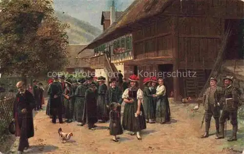 AK / Ansichtskarte  Hoffmann__Heinrich_Kuenstlerkarte_Sueddeutschland_Alsace Nach der Kirche