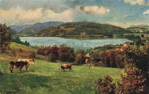 AK / Ansichtskarte  Hoffmann__Heinrich_Kuenstlerkarte_Sueddeutschland_Alsace Titisee mit Feldberg