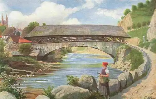 AK / Ansichtskarte  Hoffmann__Heinrich_Kuenstlerkarte_Sueddeutschland_Alsace Alte Bruecke im Forbach