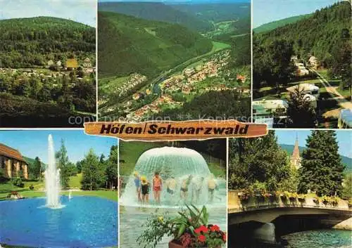 AK / Ansichtskarte  Hoefen__Enz Panorama Fliegeraufnahme Park Fontaene Massagebrunnen Enzpartie