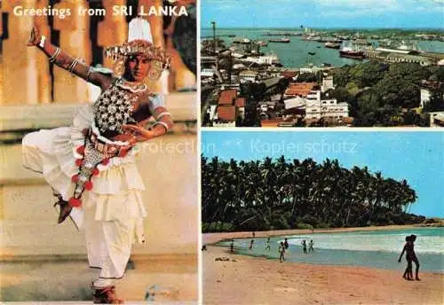 AK / Ansichtskarte  SRI_LANKA_Ceylon Kandyan Dancer Colombo Harbour Beach Scene