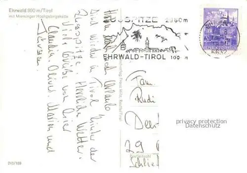 AK / Ansichtskarte  Ehrwald_Tirol_AT mit Mieminger Hochgebirgskette