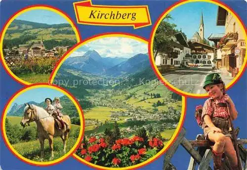 AK / Ansichtskarte  Kirchberg_Tirol_AT Panorama Kinderponyreiten Ortspartie