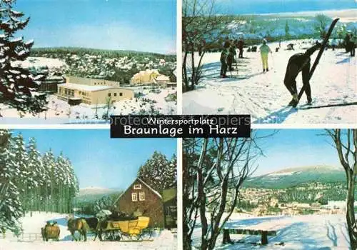 AK / Ansichtskarte  Braunlage Kurhaus Skiwiese Schlittenfahrt zum Wurmberg Adamsblick