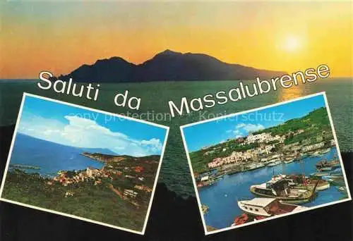 AK / Ansichtskarte  Vesuvio_Vulkan_Vulcano_Volcano_Napoli_Campania_IT Tramonto Il Porticciuolo Massalubrense