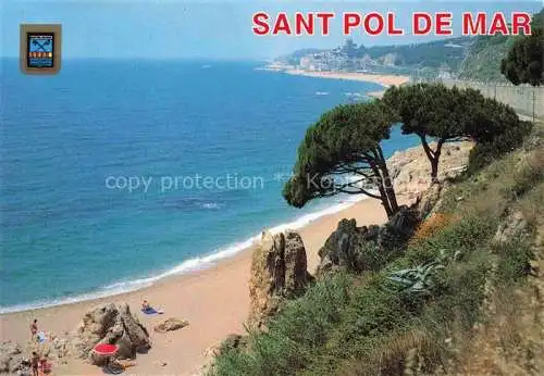 AK / Ansichtskarte  Sant_Pol_de_Mar_San_Pol_de_Mar_Mataro_Cataluna_ES Panorama Strandpartie