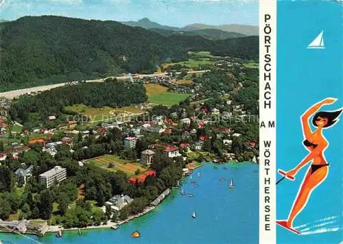 AK / Ansichtskarte  Poertschach_Woerthersee_Kaernten_AT Fliegeraufnahme Hotel Astoria Strandbad Sportanlagen