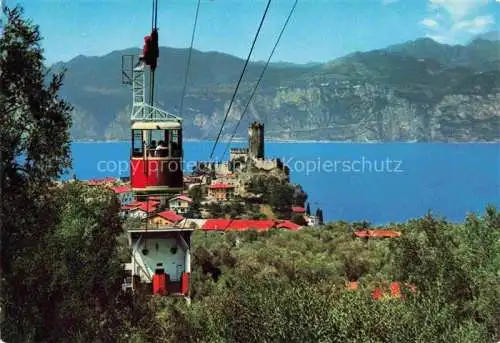 AK / Ansichtskarte  Malcesine_Lago_di_Garda Il Castello Scaligero Partenza funivia per Monte Baldo