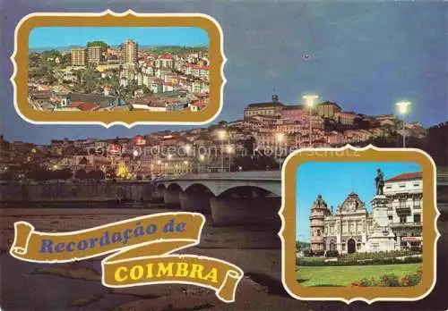 AK / Ansichtskarte  Coimbra_PT Stadtpanorama Denkmal Nachtaufnahme