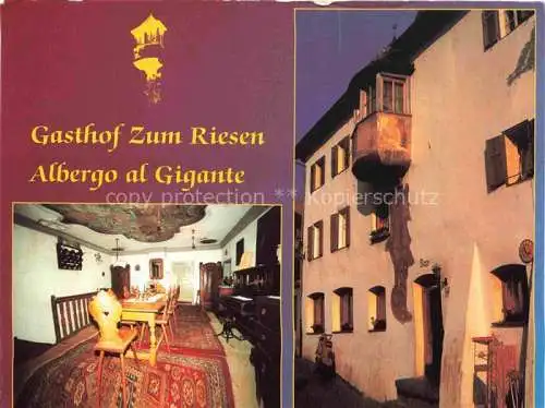 AK / Ansichtskarte  Tarsch_Latsch_Trentino_IT Gasthof Zum Riesen Gaststube Bar