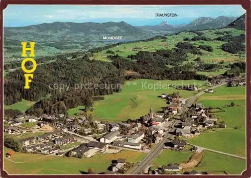 AK / Ansichtskarte  Hof_Salzburg_AT Fliegeraufnahme mit Mondsee und Traunstein