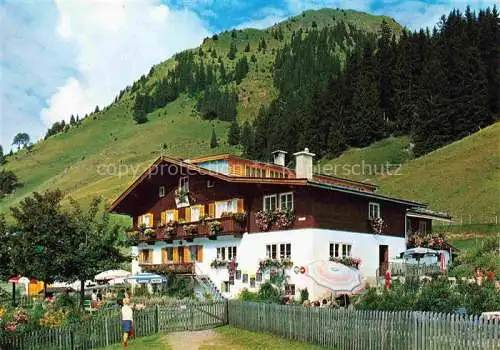 AK / Ansichtskarte  Saalbach_-Hinterglemm_AT Alpengasthaus Burger Alm mit Kleberkopf