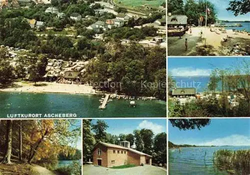 AK / Ansichtskarte  Ascheberg_Holstein Luftkurort am Grossen Ploener See Luftaufnahme Badestrand Campingplatz Uferpartie am See