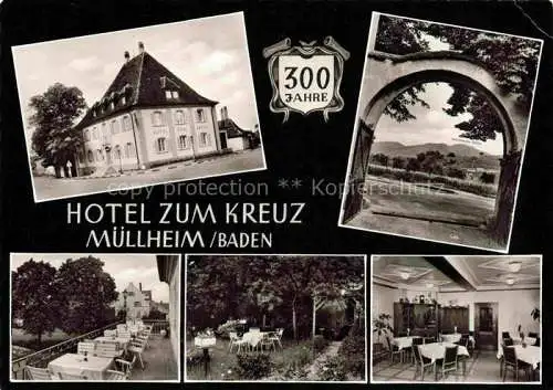 AK / Ansichtskarte  Muellheim_Baden 300 Jahre Hotel zum Kreuz Restaurant Terrasse