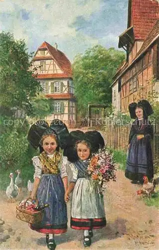 AK / Ansichtskarte  Hoffmann__Heinrich_Kuenstlerkarte_Sueddeutschland_Alsace Elsesser Maedchen Maidla