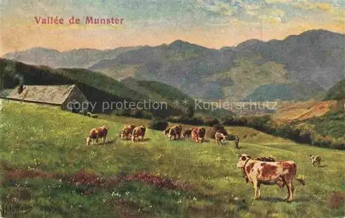 AK / Ansichtskarte  Hoffmann__Heinrich_Kuenstlerkarte_Sueddeutschland_Alsace Melckerei Babnenbrunnen Vallee de Munster