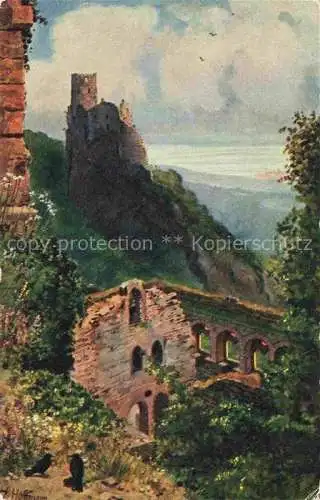 AK / Ansichtskarte  Hoffmann__Heinrich_Kuenstlerkarte_Sueddeutschland_Alsace Blick von der Ulrichsburg nach Ruine Otersberg