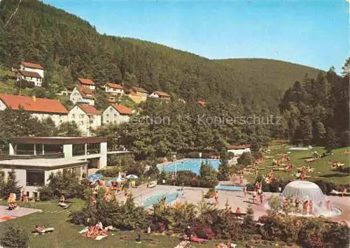 AK / Ansichtskarte  Hoefen__Enz Freibad mit Massagepilz Luftkurort im Schwarzwald